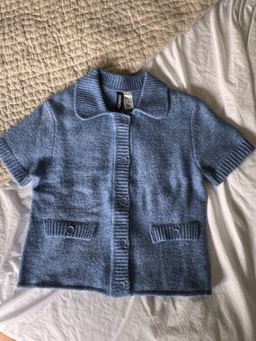 Divided Light Blue Button-Up Cardigan Sweater
